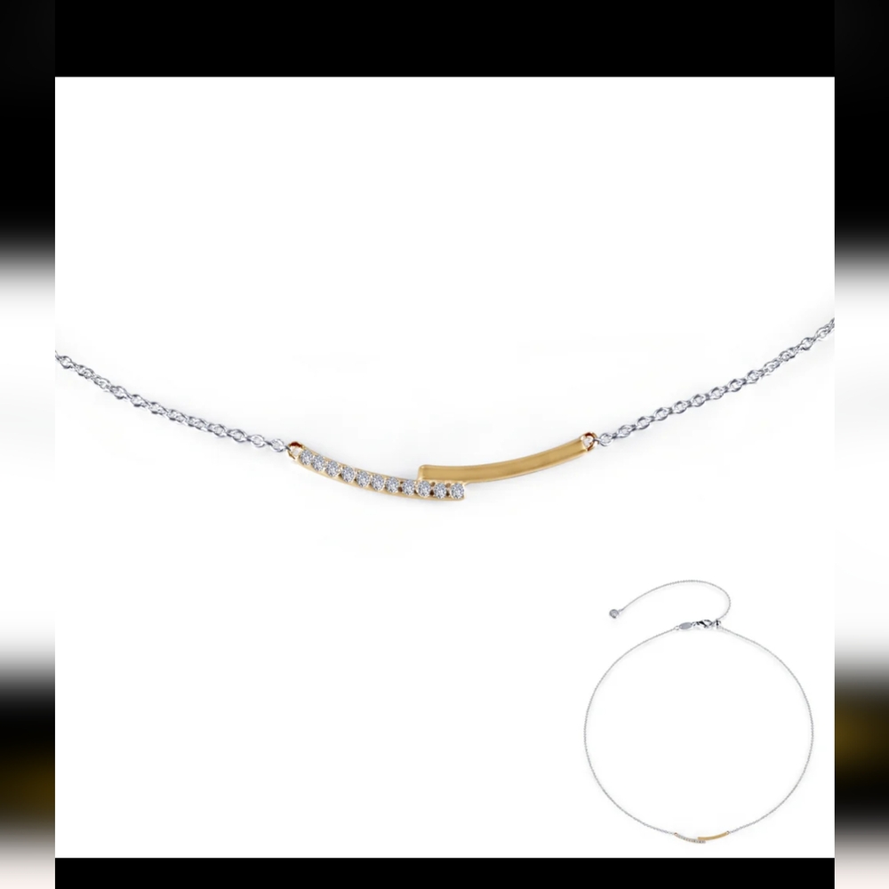 Lafonn Classic Sterling Silver 2-Tone Plated Simulated Diamond